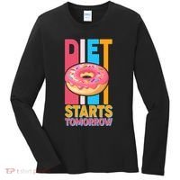 Funny Diet Starts Tomorrow Donut Love Women's Long Sleeve Shirt thumb 0