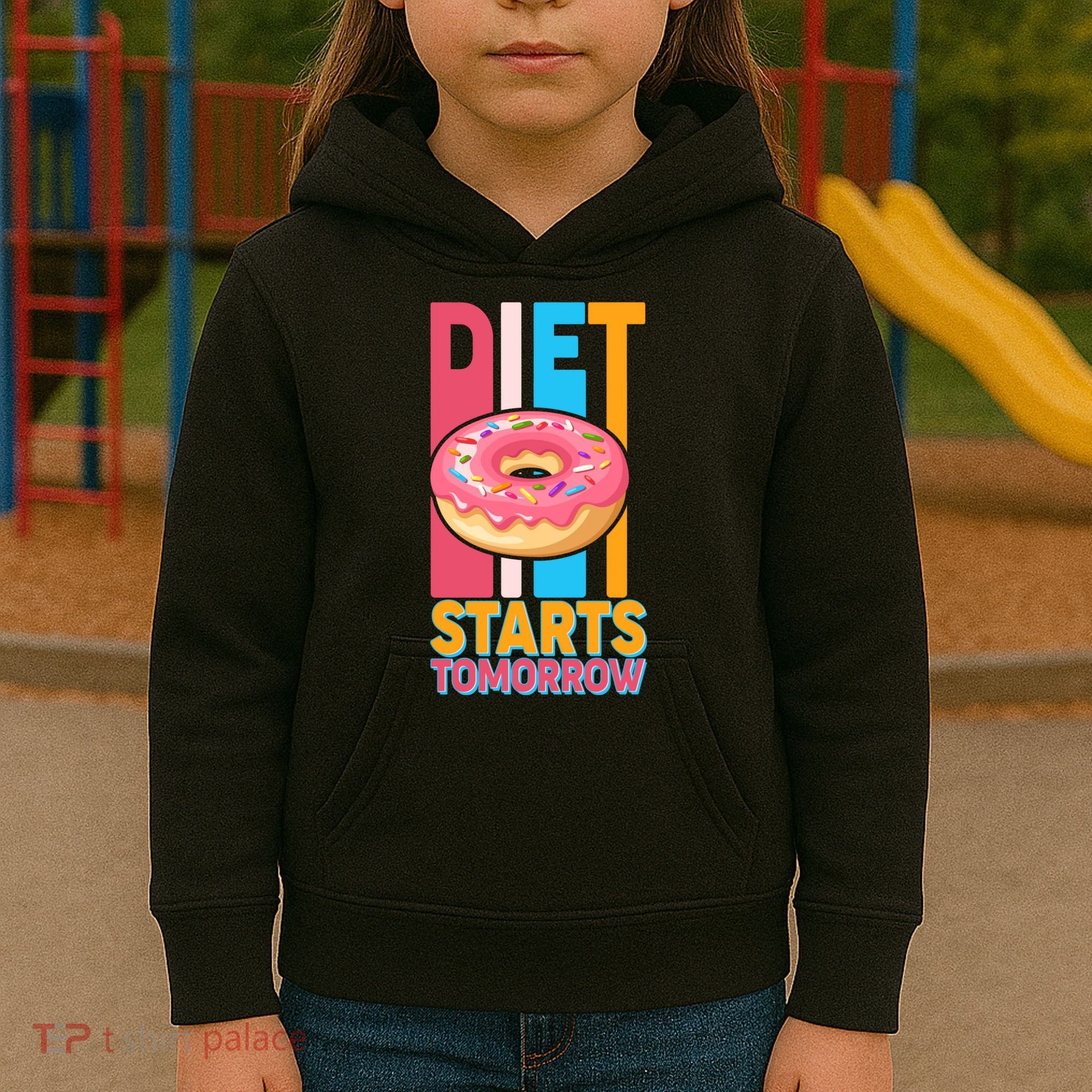 Funny Diet Starts Tomorrow Donut Love Kids Hoodie