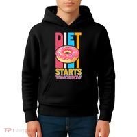 Funny Diet Starts Tomorrow Donut Love Kids Hoodie thumb 4