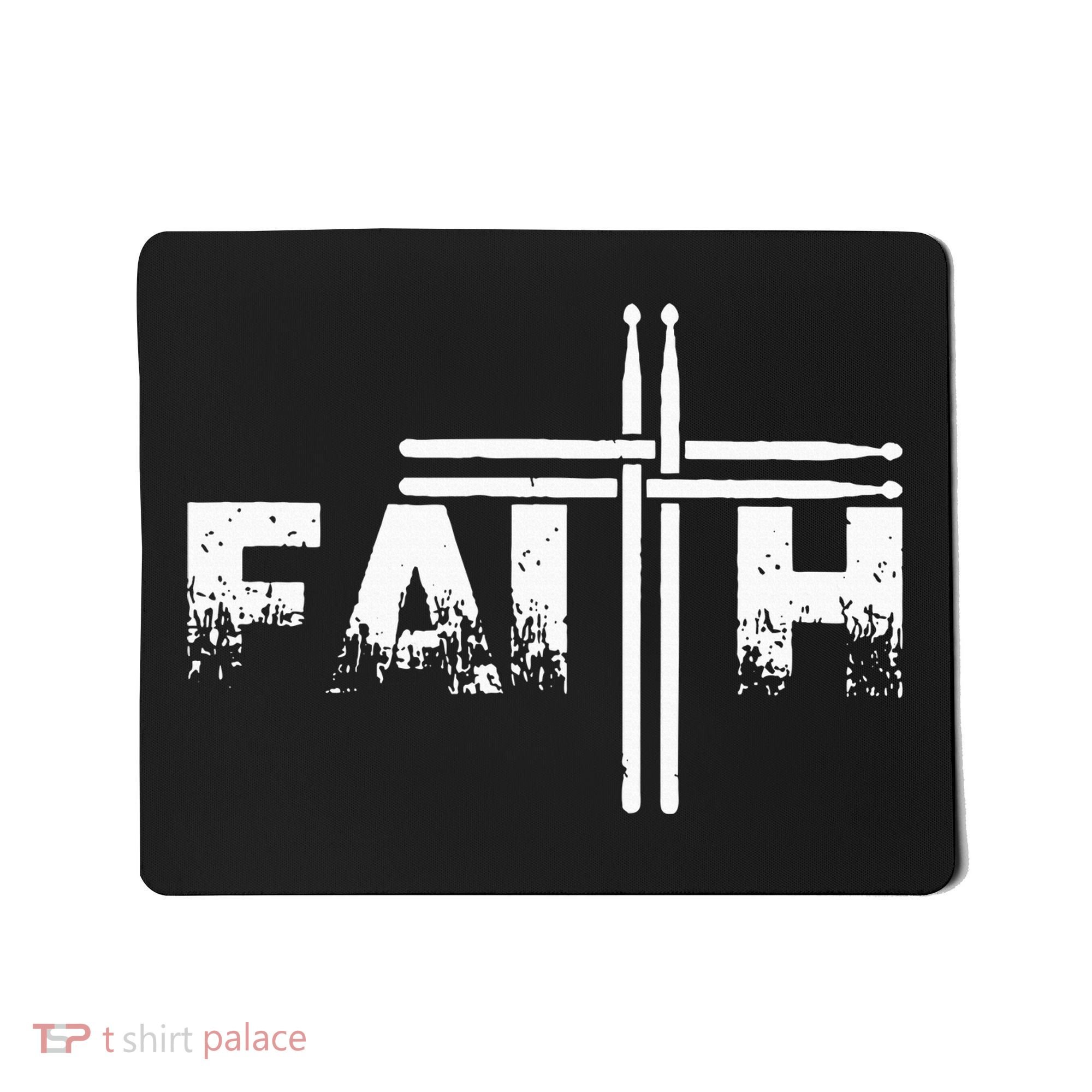 Faith Drum Stick Cross Christian God Jesus Fun Drummer Mousepad