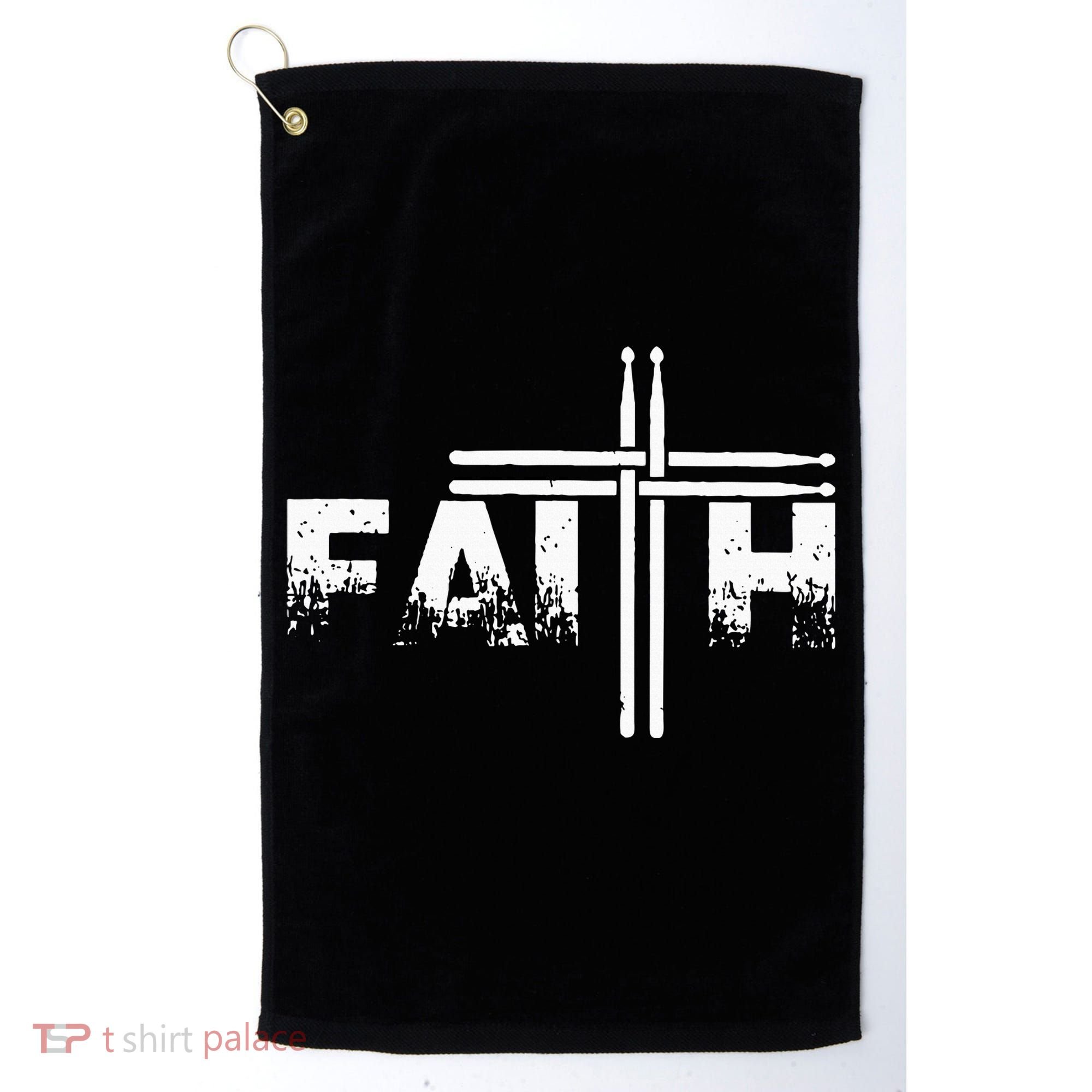 Faith Drum Stick Cross Christian God Jesus Fun Drummer Golf Towel