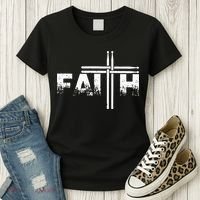 Faith Drum Stick Cross Christian God Jesus Fun Drummer Women's T-Shirt thumb 3