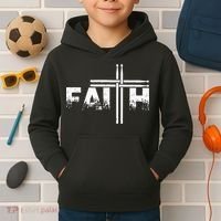 Faith Drum Stick Cross Christian God Jesus Fun Drummer Kids Hoodie thumb 2