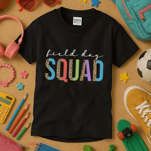 Field Day Squad Cheetah Print Kids T-Shirt