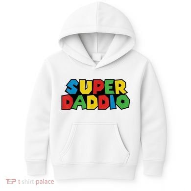 Fathers Day Super Daddio Kids Hoodie