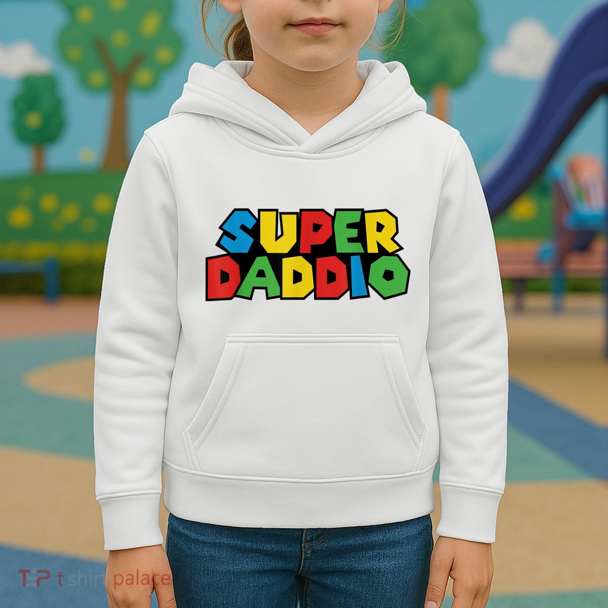 Fathers Day Super Daddio Kids Hoodie