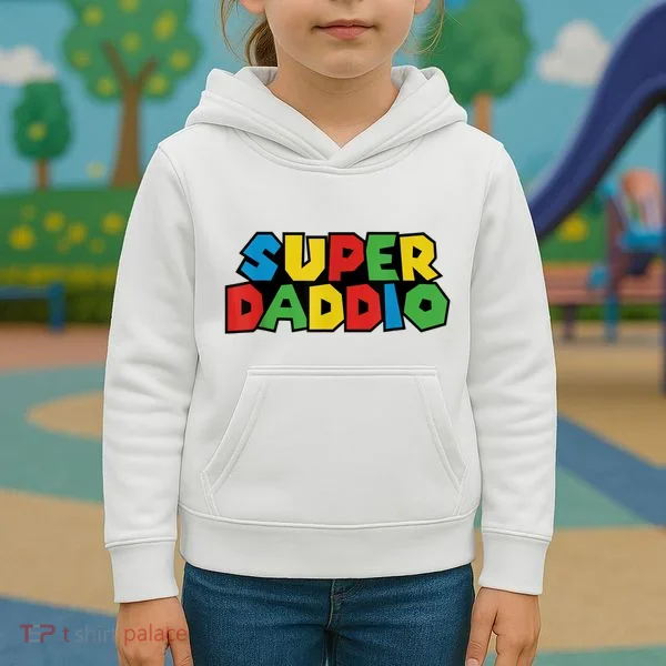 Fathers Day Super Daddio Kids Hoodie
