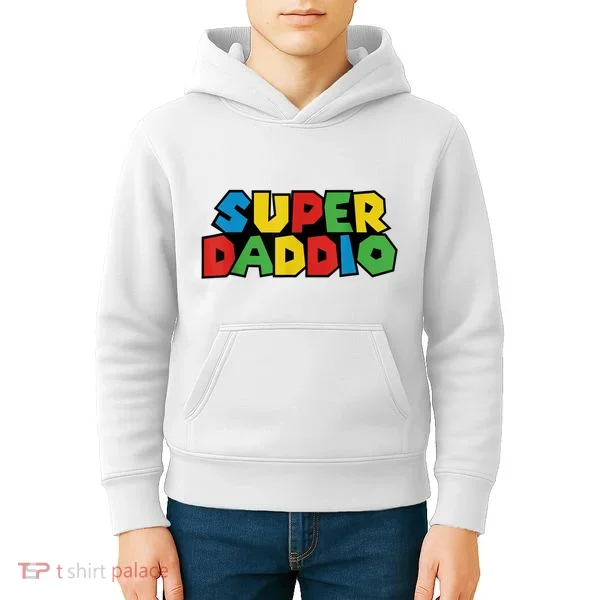 Fathers Day Super Daddio Kids Hoodie