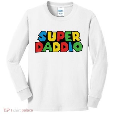 Fathers Day Super Daddio Kids Long Sleeve Shirt