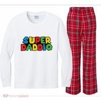Fathers Day Super Daddio Kids Long Sleeve Plaid Pajama Set thumb 0
