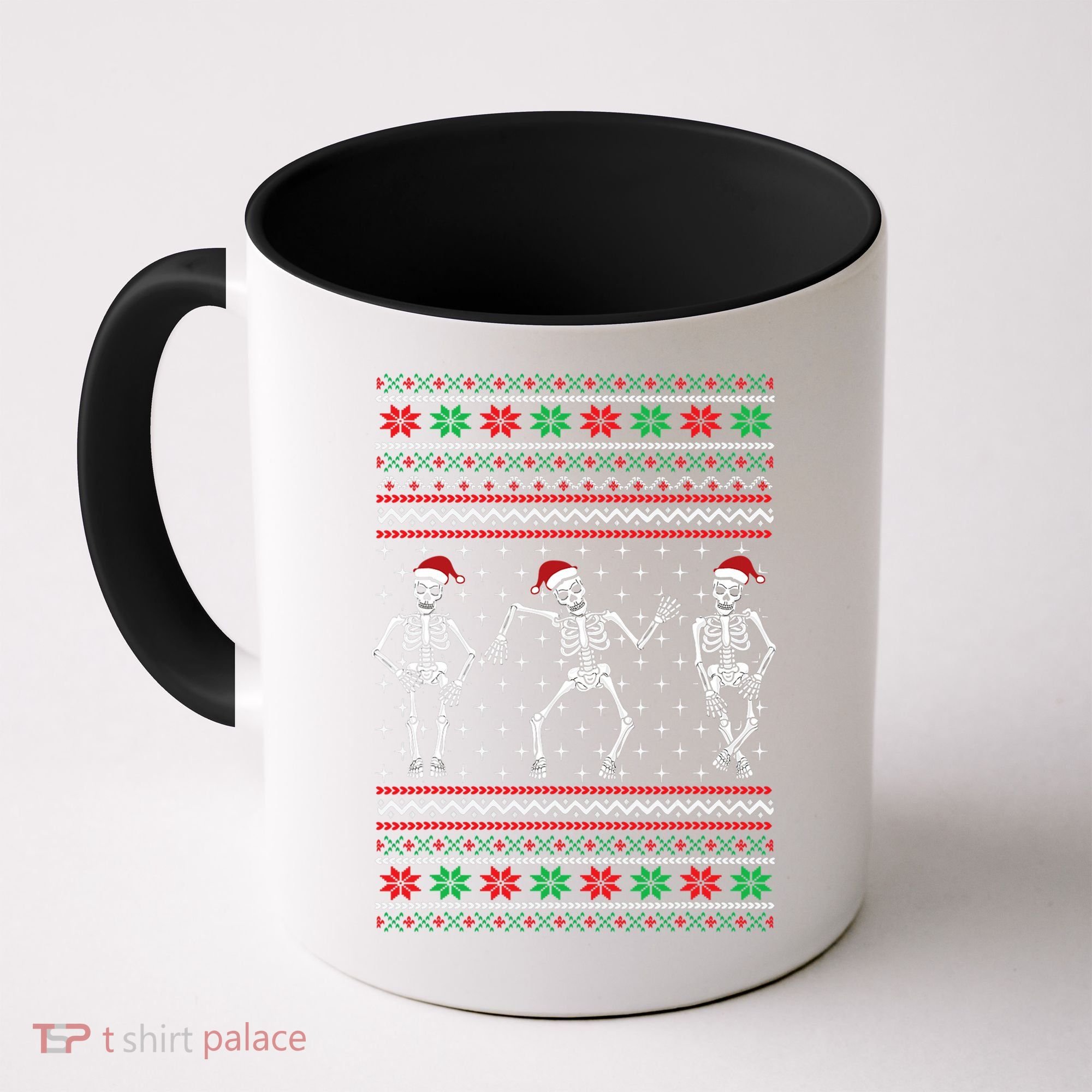 Funny Dancing Skeletons Ugly Christmas Sweater Coffee Mug