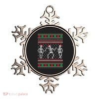 Funny Dancing Skeletons Ugly Christmas Sweater Ornament thumb 0