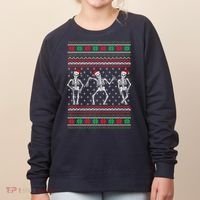 Funny Dancing Skeletons Ugly Christmas Sweater Women's Sweatshirt thumb 0