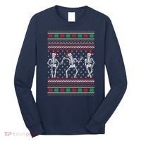 Funny Dancing Skeletons Ugly Christmas Sweater Long Sleeve Shirt thumb 0
