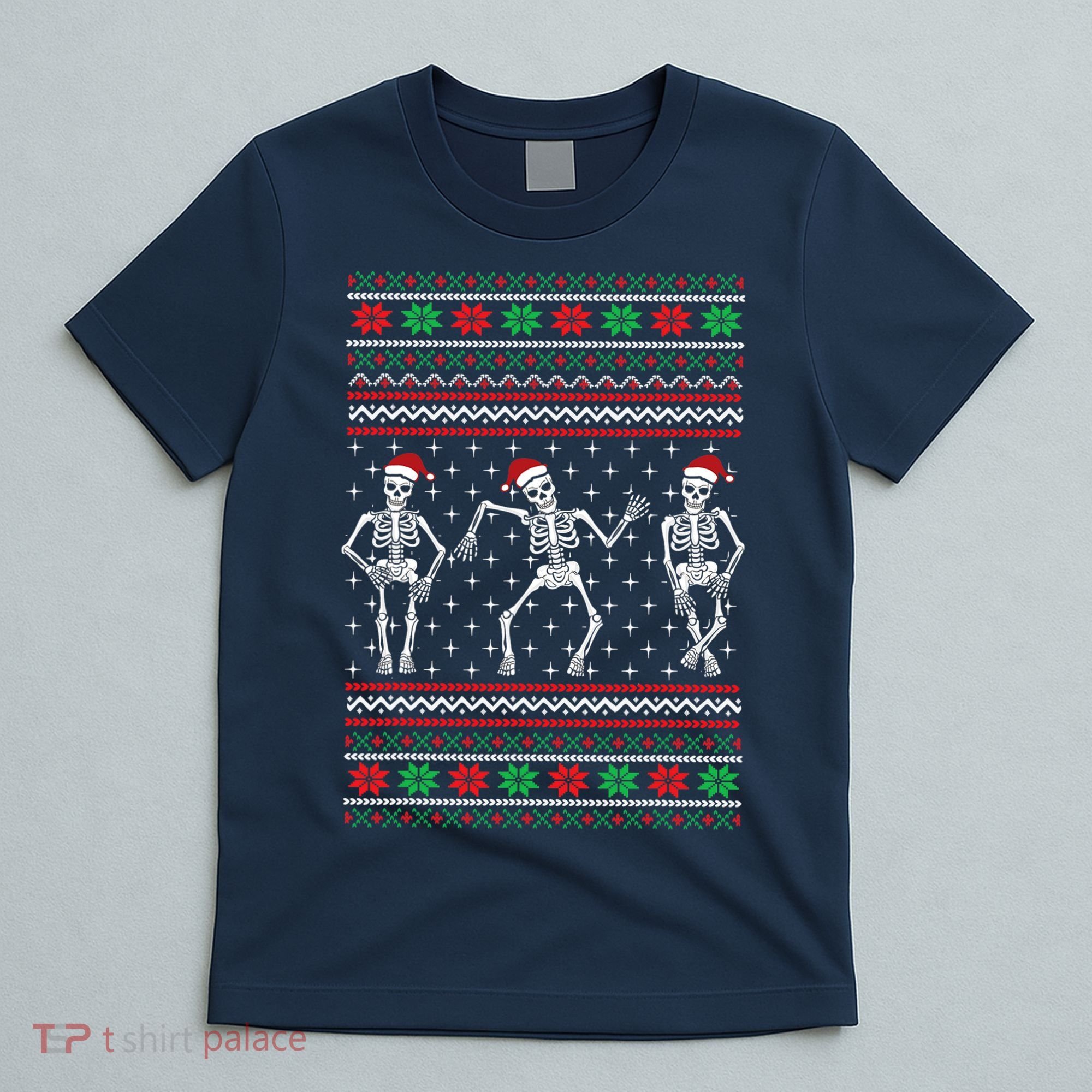 Funny Dancing Skeletons Ugly Christmas Sweater T-Shirt