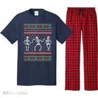 Funny Dancing Skeletons Ugly Christmas Sweater Pajama Set thumb 0