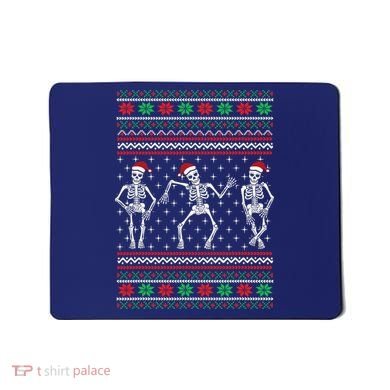 Funny Dancing Skeletons Ugly Christmas Sweater Mousepad