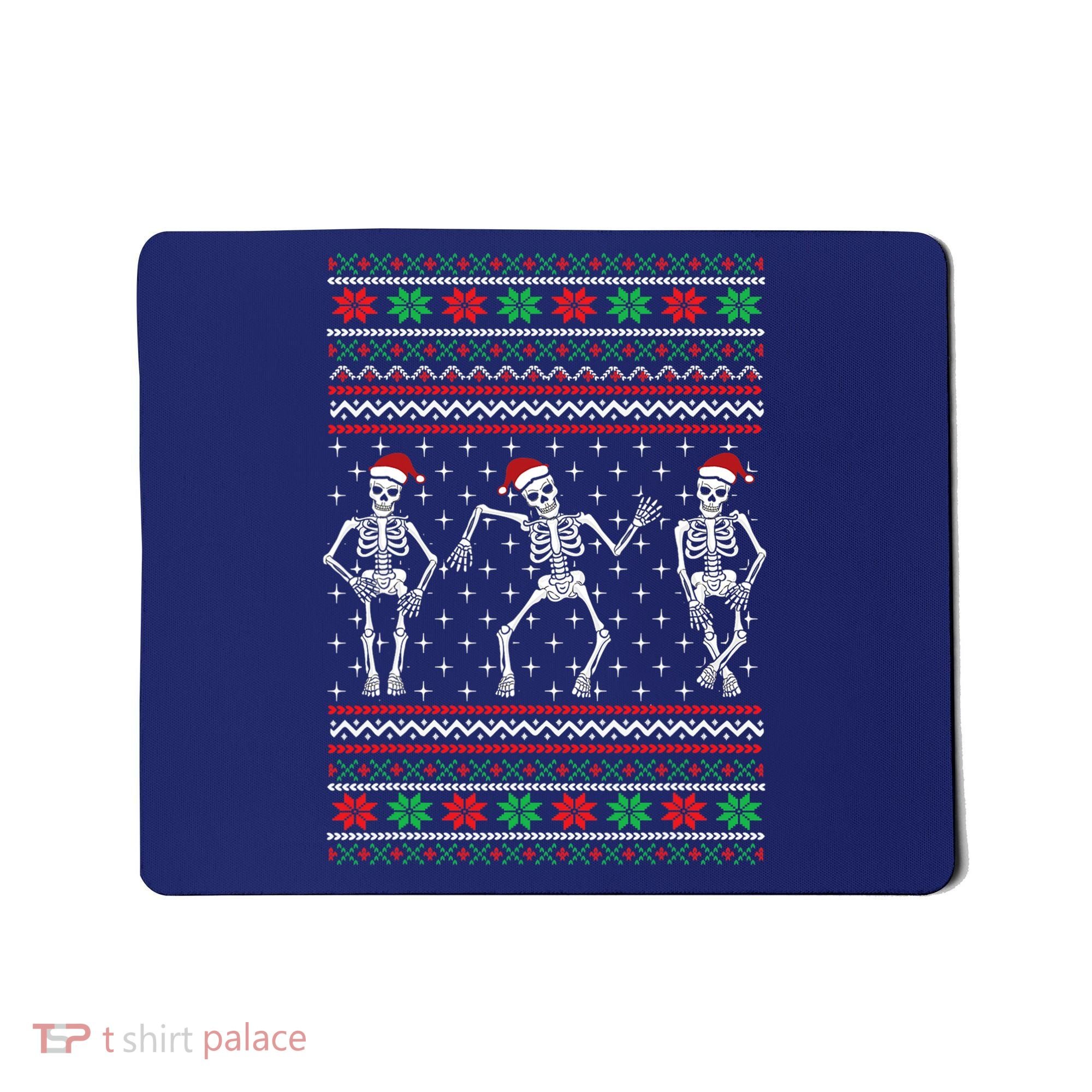 Funny Dancing Skeletons Ugly Christmas Sweater Mousepad