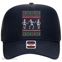 Funny Dancing Skeletons Ugly Christmas Sweater Hat thumb 0