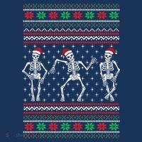 Funny Dancing Skeletons Ugly Christmas Sweater Toddler Hoodie thumb 2