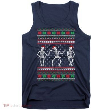 Funny Dancing Skeletons Ugly Christmas Sweater Tank Top