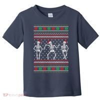 Funny Dancing Skeletons Ugly Christmas Sweater Toddler T-Shirt thumb 0