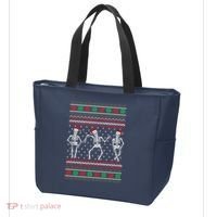 Funny Dancing Skeletons Ugly Christmas Sweater Tote Bag thumb 3