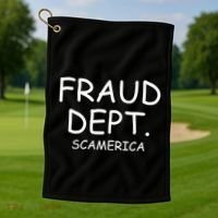 Fraud Dept Scam America Golf Towel thumb 1