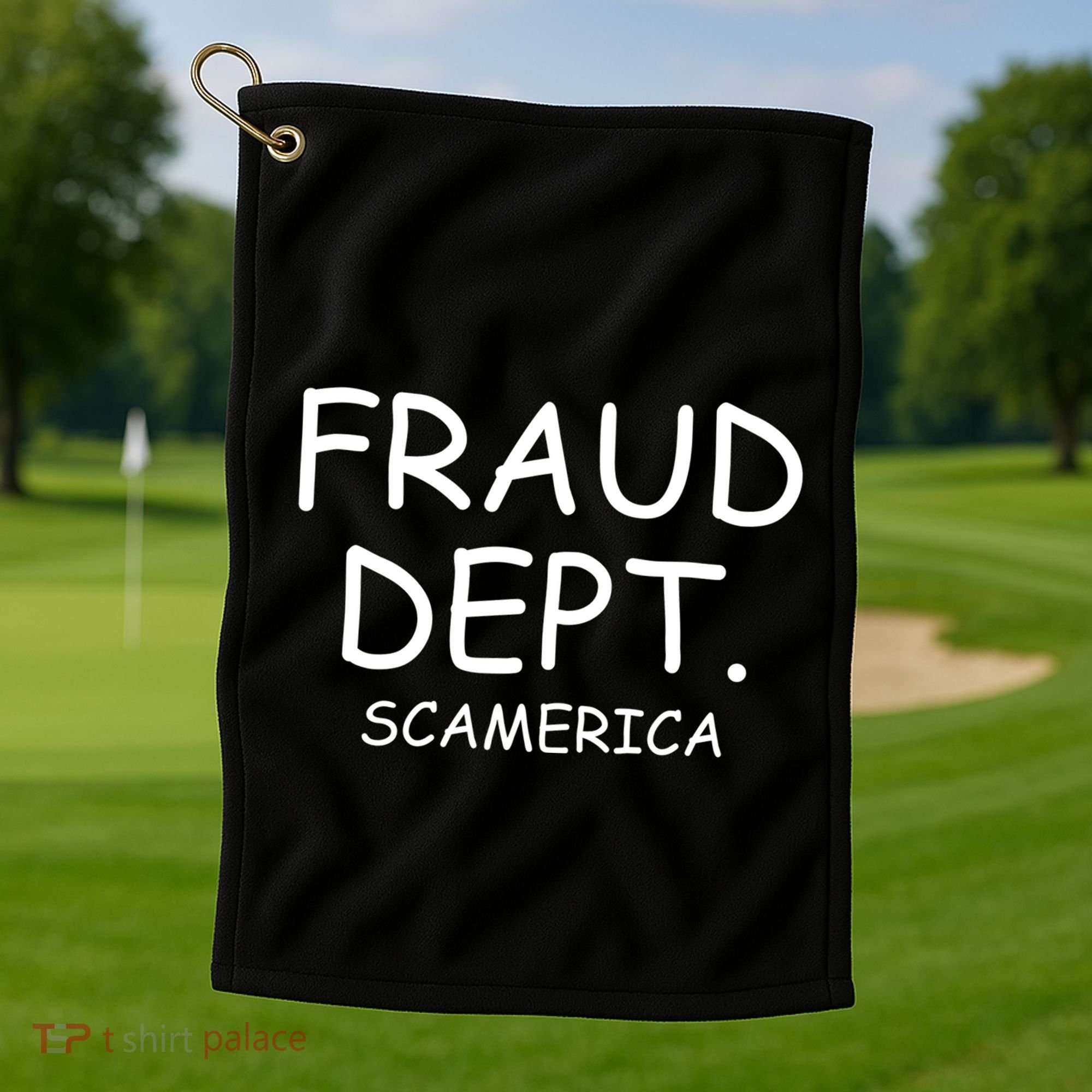 Fraud Dept Scam America Golf Towel