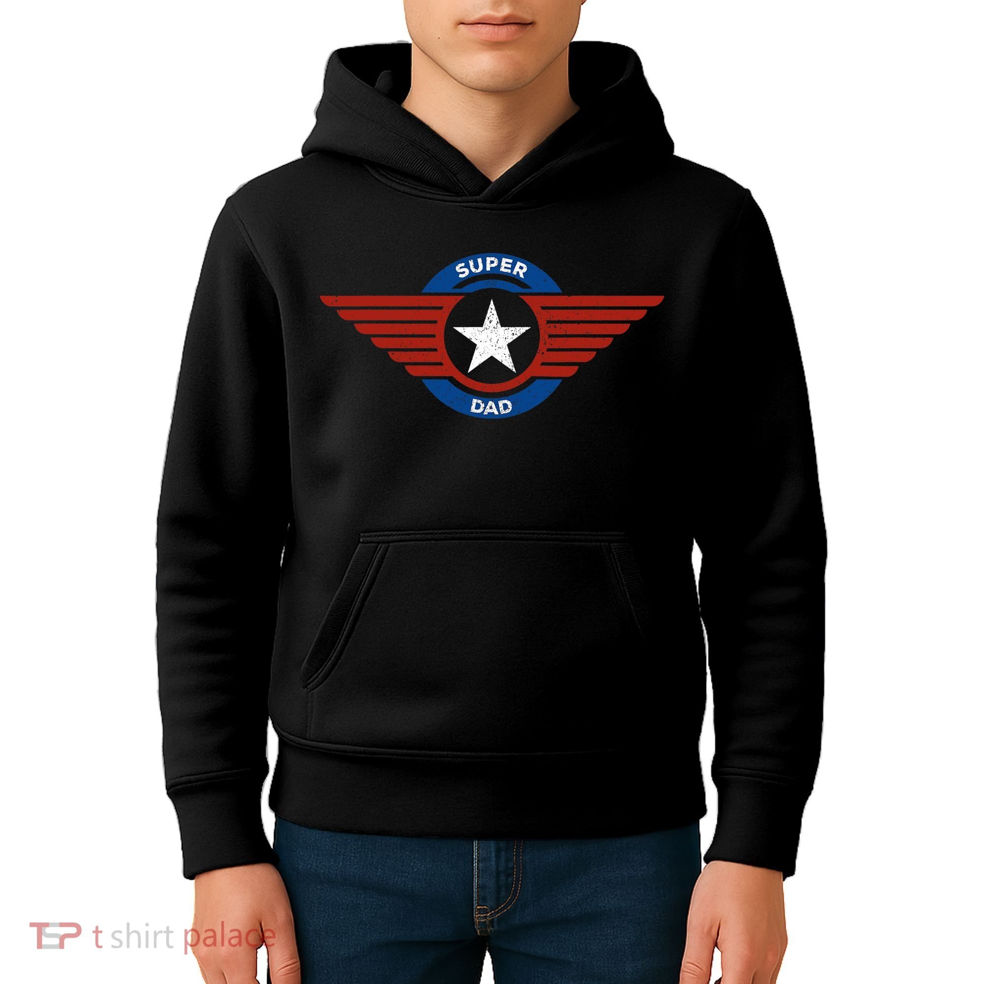 Father's Day Super Hero Dad Father and Protector Kids Hoodie