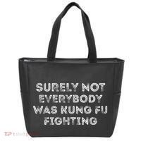 Funny Distressed Surely Not Everybody Was Kung Fu Fighting Tote Bag thumb 0