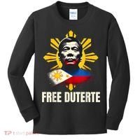 Free Duterte Supporter President Rodrigo Digong Patriots Kids Long Sleeve Shirt thumb 0