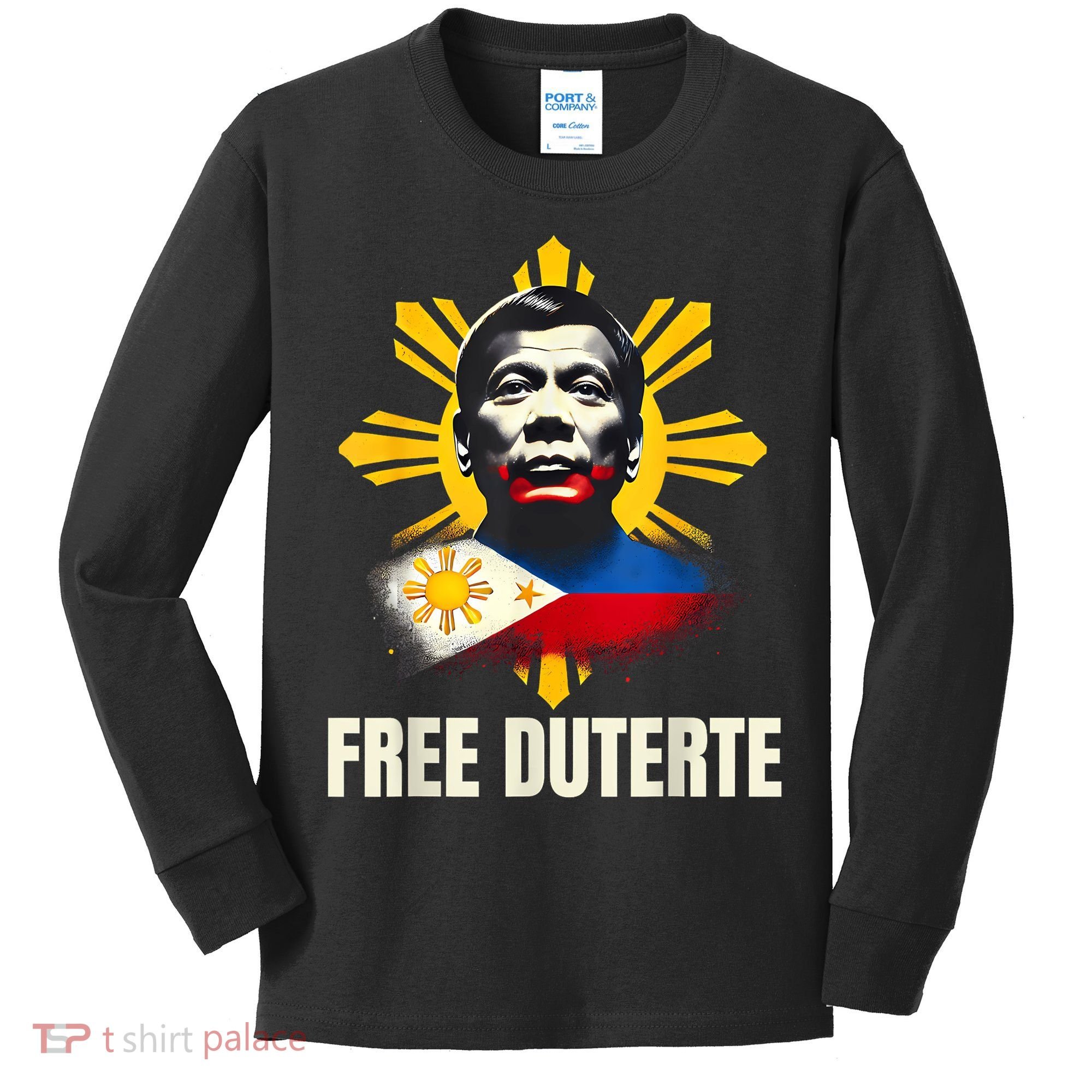 Free Duterte Supporter President Rodrigo Digong Patriots Kids Long Sleeve Shirt