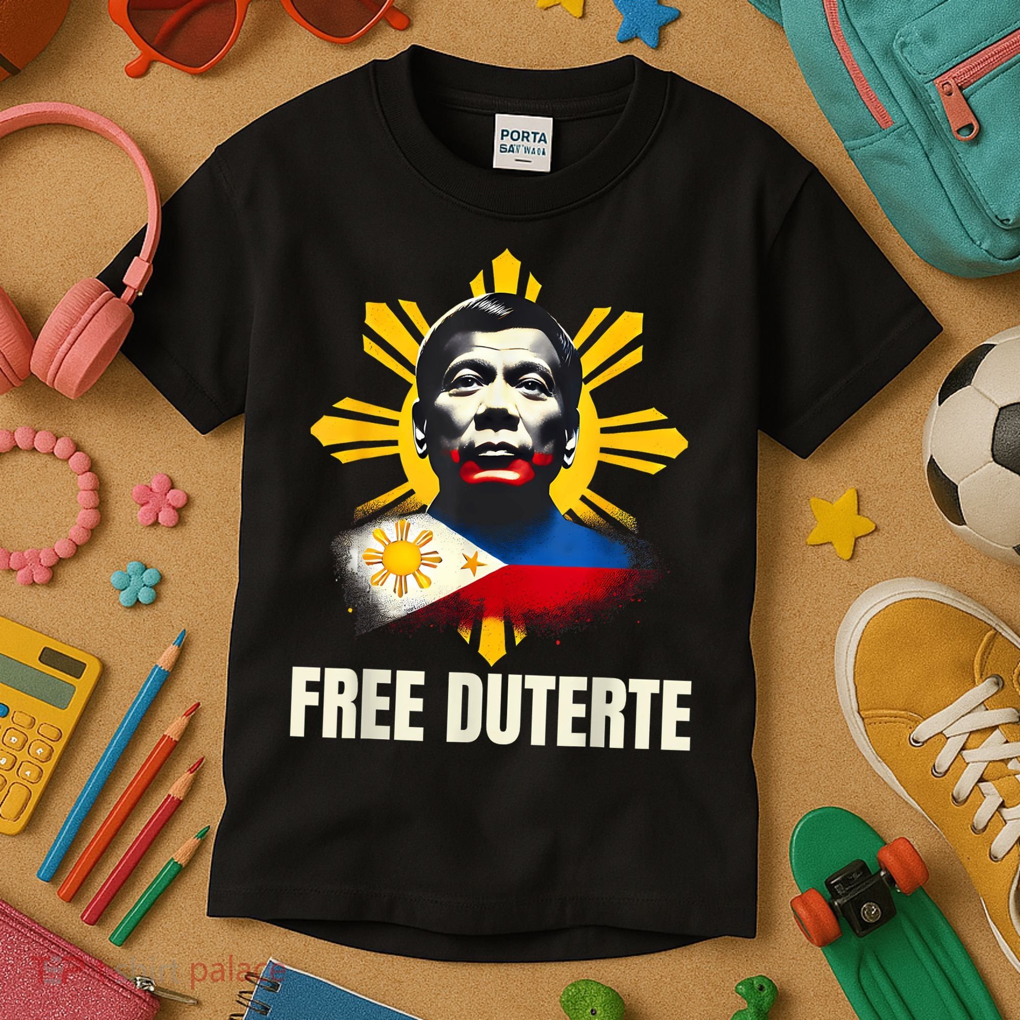 Free Duterte Supporter President Rodrigo Digong Patriots Kids T-Shirt