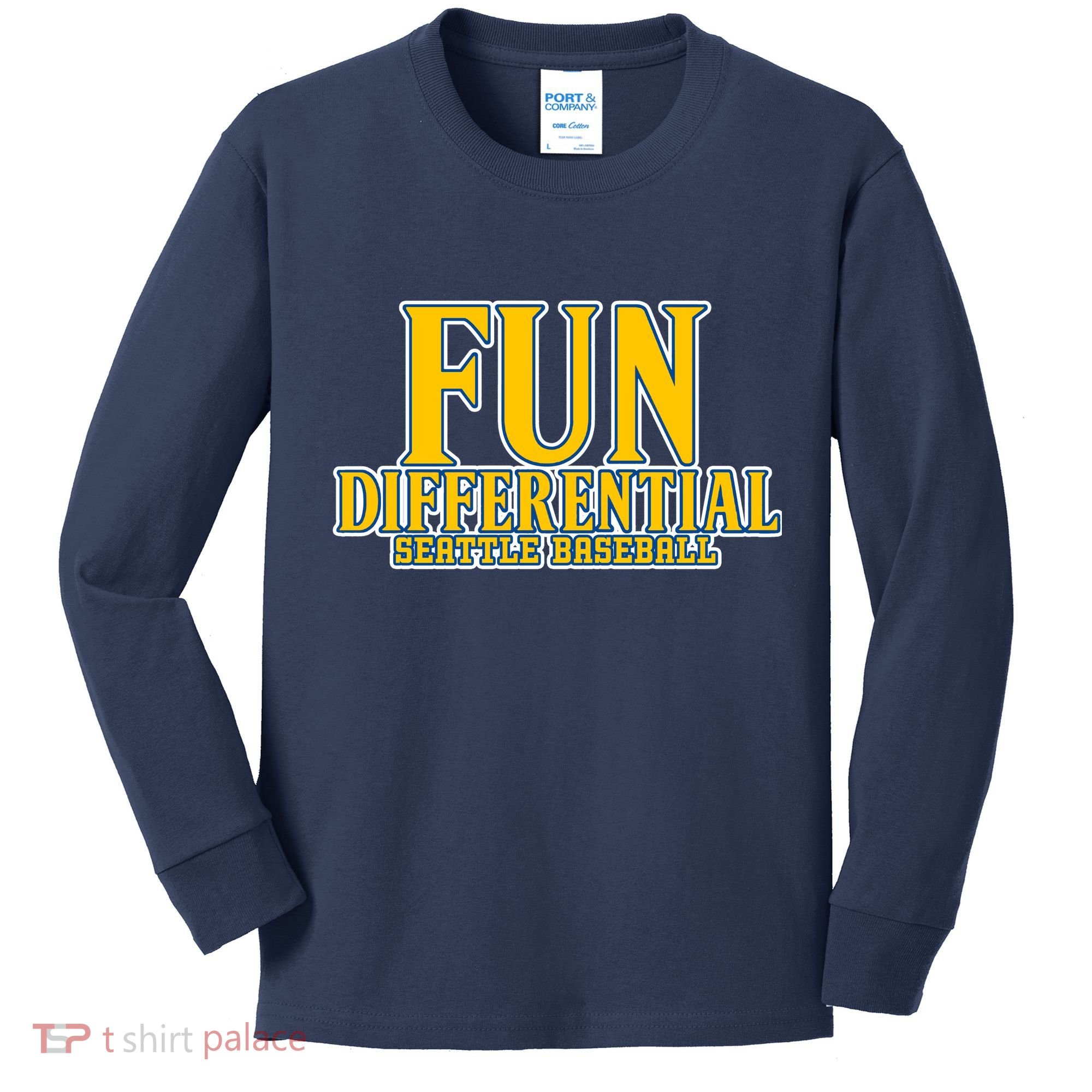Fun Differential Seattle Baseball Kids Long Sleeve Shirt