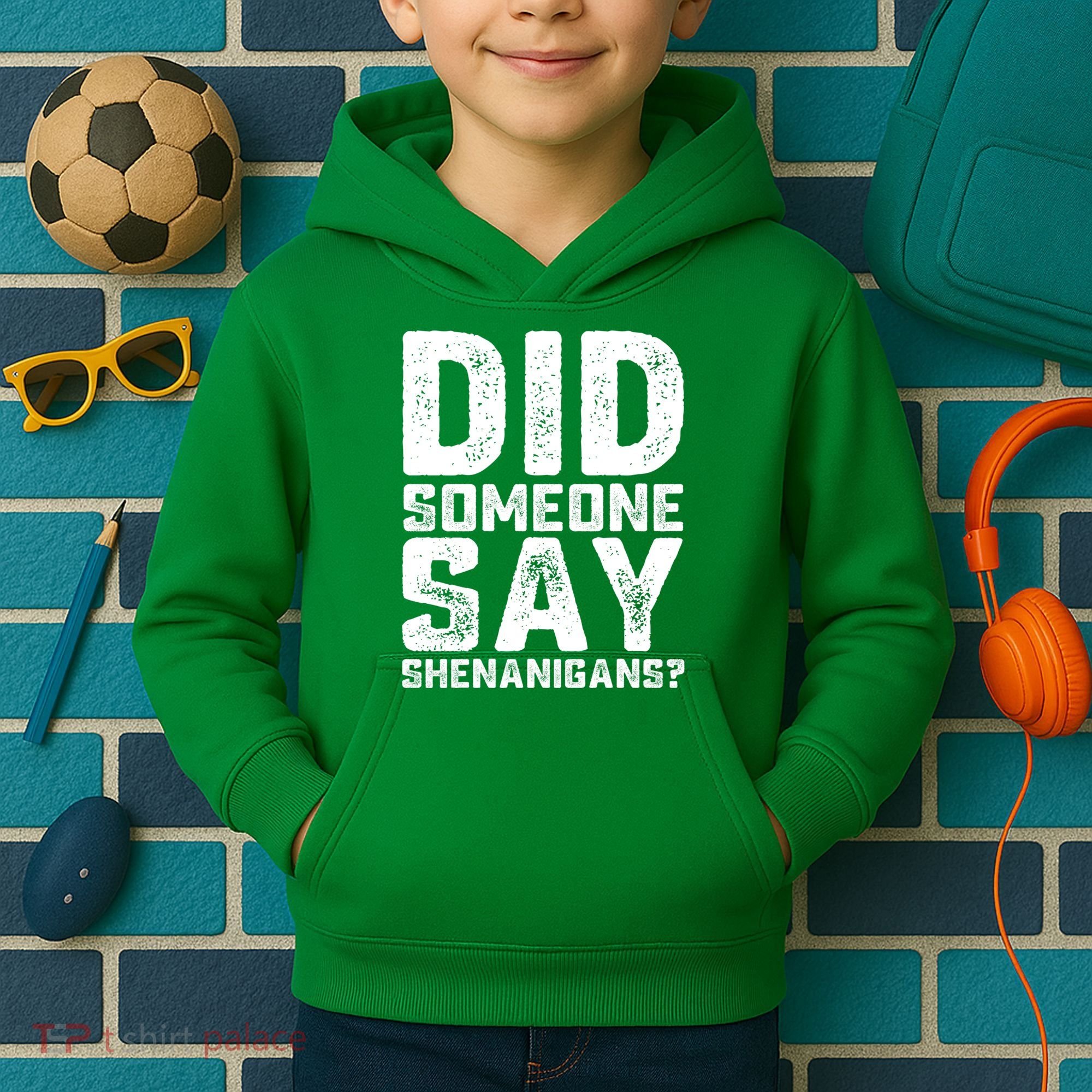 Funny Did Someone Say Shenanigans St Patricks Day Costume Kids Hoodie