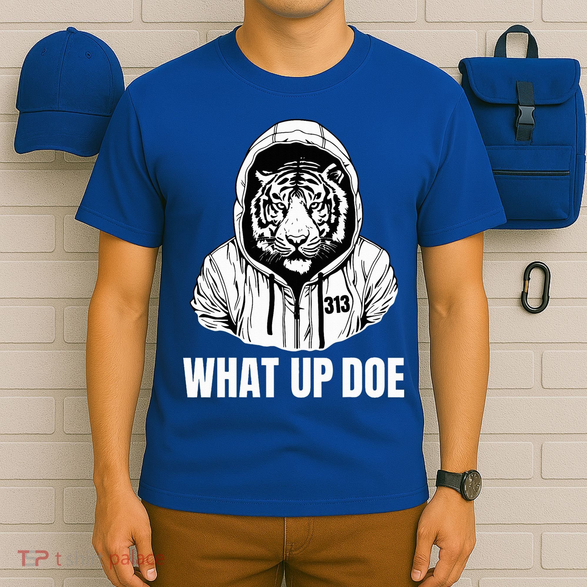 Funny Detroit Slang What Up Doe 313 T-Shirt