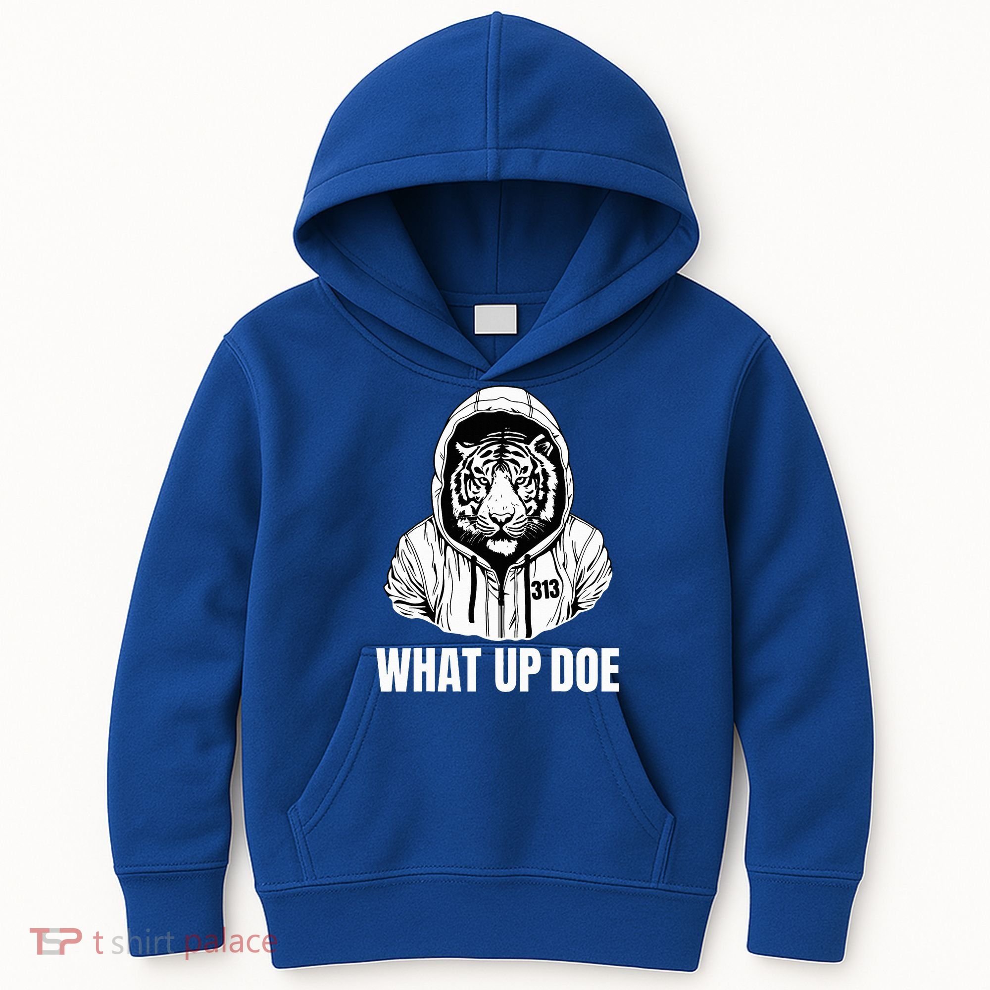 Funny Detroit Slang What Up Doe 313 Kids Hoodie