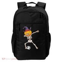 Funny Dabbing Skeleton Pumpkin Head Scary Witch Hat Soccer Backpack thumb 0