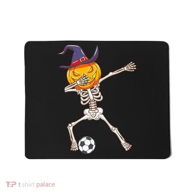 Funny Dabbing Skeleton Pumpkin Head Scary Witch Hat Soccer Mousepad