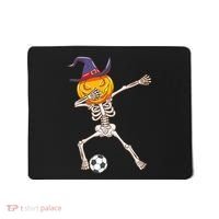 Funny Dabbing Skeleton Pumpkin Head Scary Witch Hat Soccer Mousepad thumb 0