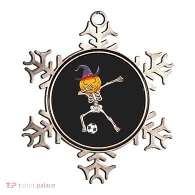 Funny Dabbing Skeleton Pumpkin Head Scary Witch Hat Soccer Ornament
