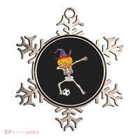 Funny Dabbing Skeleton Pumpkin Head Scary Witch Hat Soccer Ornament thumb 0