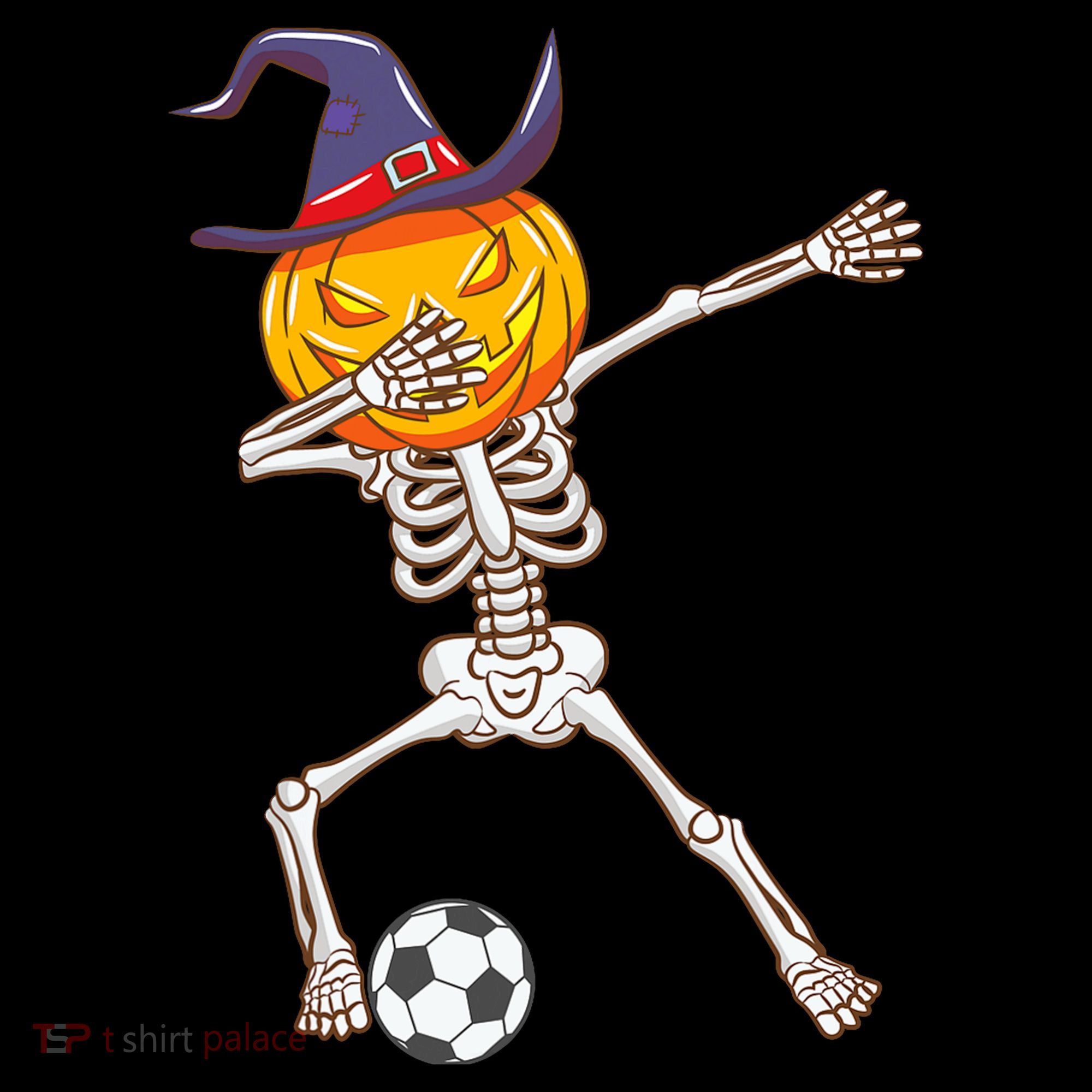 Funny Dabbing Skeleton Pumpkin Head Scary Witch Hat Soccer Women's Tank Top