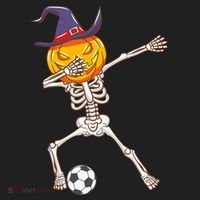 Funny Dabbing Skeleton Pumpkin Head Scary Witch Hat Soccer Hat thumb 2
