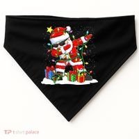 Funny Dabbing Santa Christmas Tree Lights Xmas Boys USA-Made Doggie Bandana thumb 0