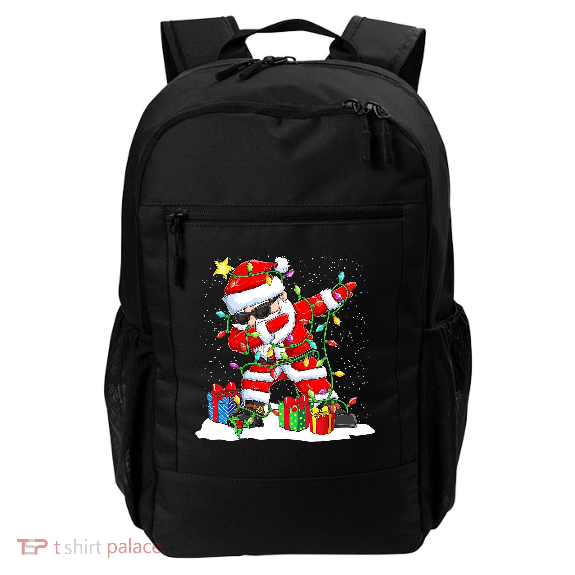Funny Dabbing Santa Christmas Tree Lights Xmas Boys Backpack
