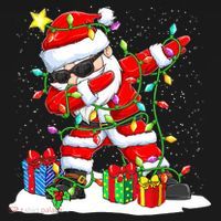 Funny Dabbing Santa Christmas Tree Lights Xmas Boys Women's Hoodie thumb 2