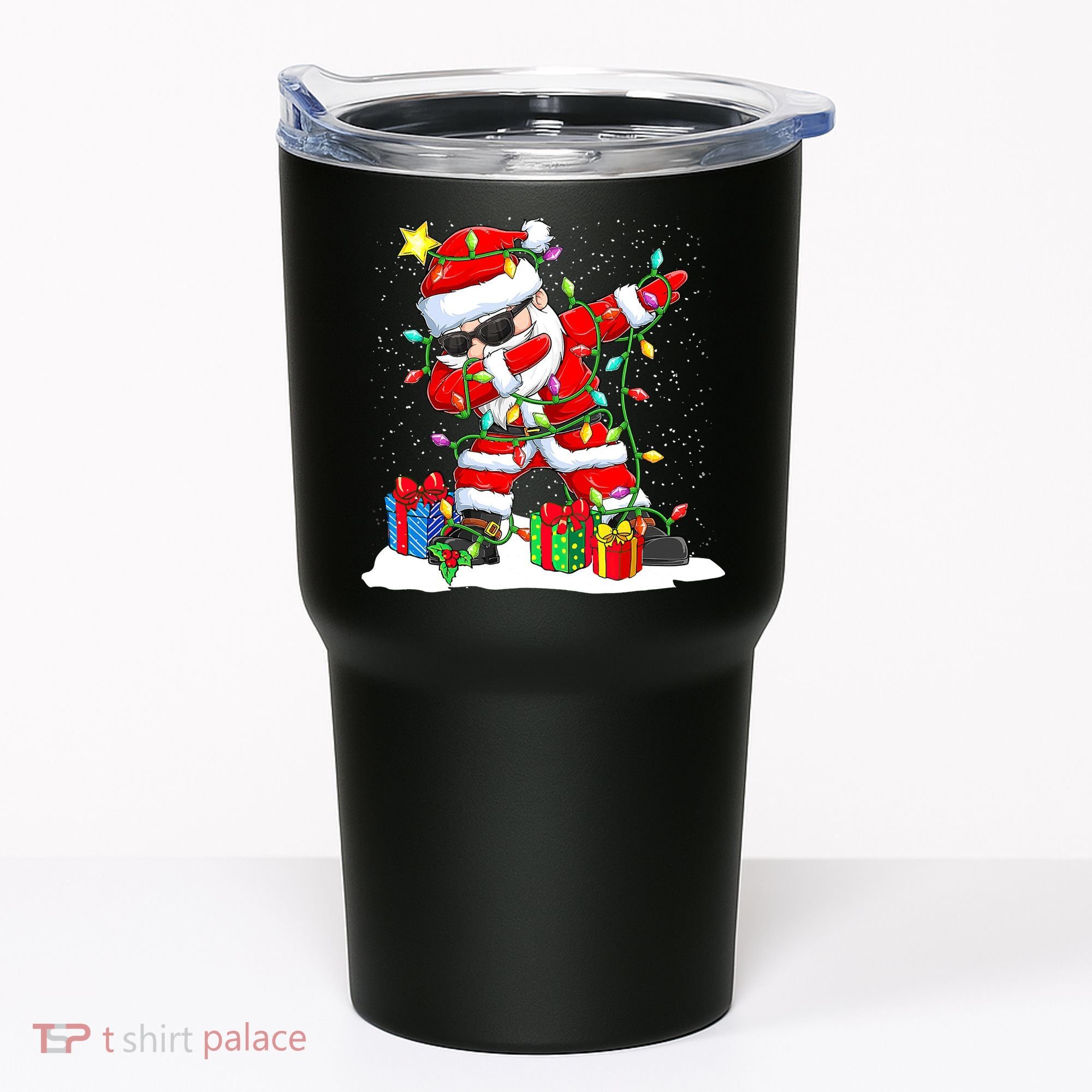 Funny Dabbing Santa Christmas Tree Lights Xmas Boys Tumbler