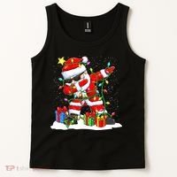 Funny Dabbing Santa Christmas Tree Lights Xmas Boys Tank Top thumb 2